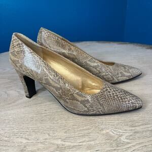 Vintage Stuart Weitzman Snakeskin Leather Pump Heels Women’s 10 (modern 9.5)